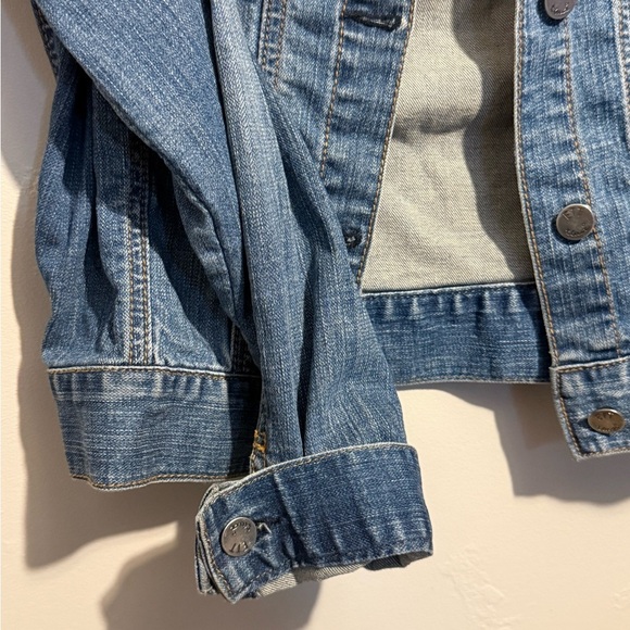 Ett Twa Anthropologie Denim Jean Jacket Cropped Casual Cute Y2K Chic Classic Sm. - Picture 10 of 13